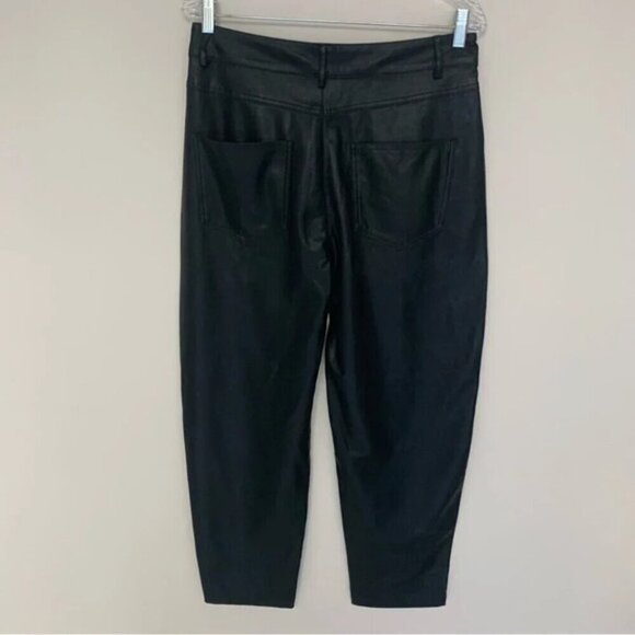Zara Faux Leather High Waisted Pants Black M - Picture 6 of 15